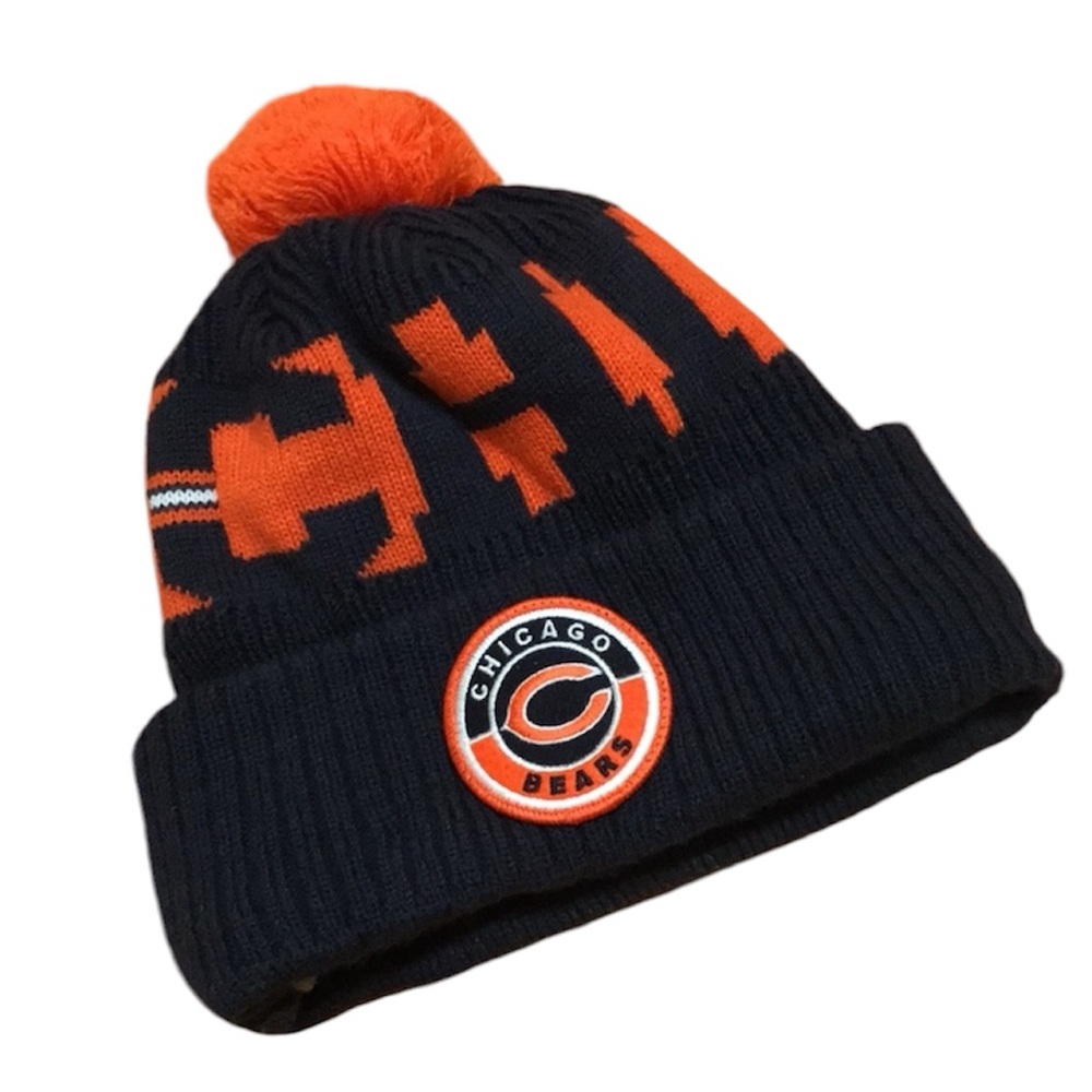 Chicago Bears Hat Beanie Pom Pom Winter Hat Unisex